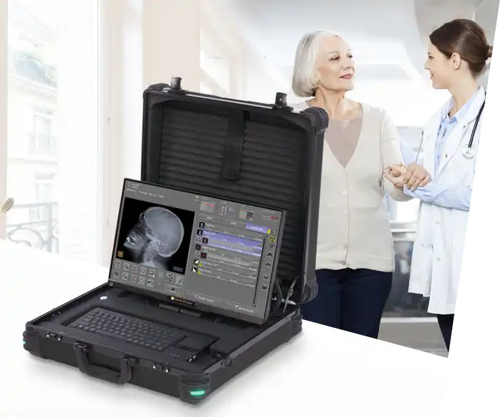 Leonardo DR mini III: sistema de rayos X portátil para equipos de emergencia