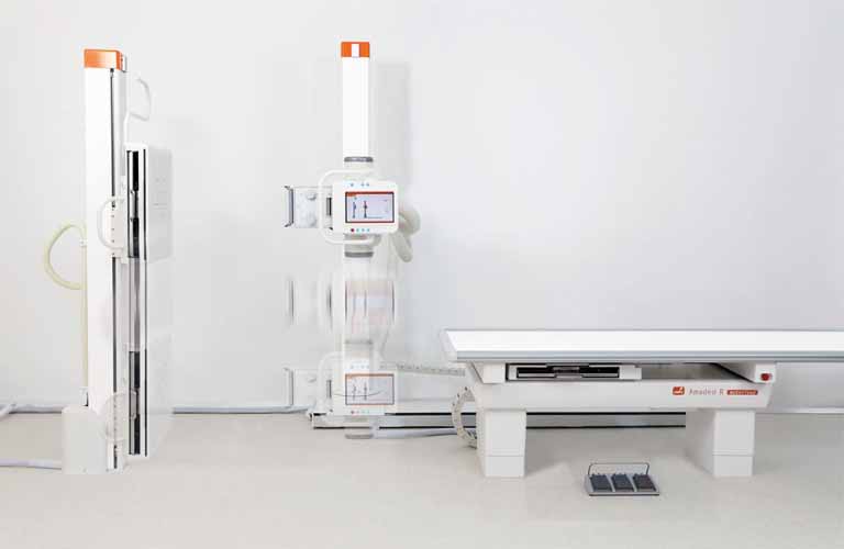 Das digitale Röntgensystem Amadeo R motorised beansprucht nur eine kleine Fläche bei voller Funktionalität.