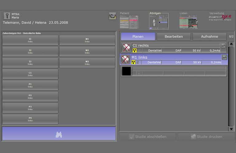 professionelle dicomPACS®DX-R Akquisitionssoftware
