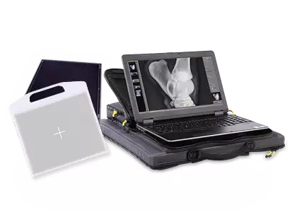 Lightweight, portable and digital, veterinary X-ray system in a backpack for digital radiography