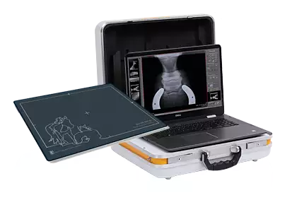 Wireless, digital radiography for animals with the incredibly light and compact portable X ray system Leonardo DR mini