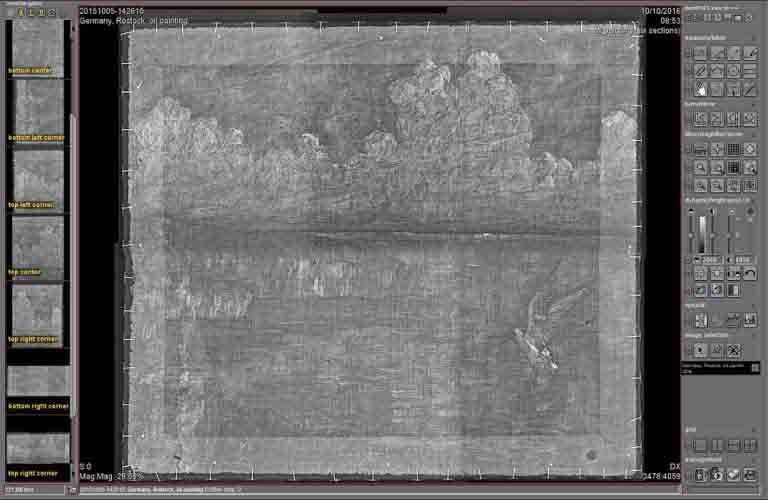 Stitching: Zusammengesetzte Aufnahme (Gemälde) in der DICOS/DICOM Betrachtungssoftware dicosPACS